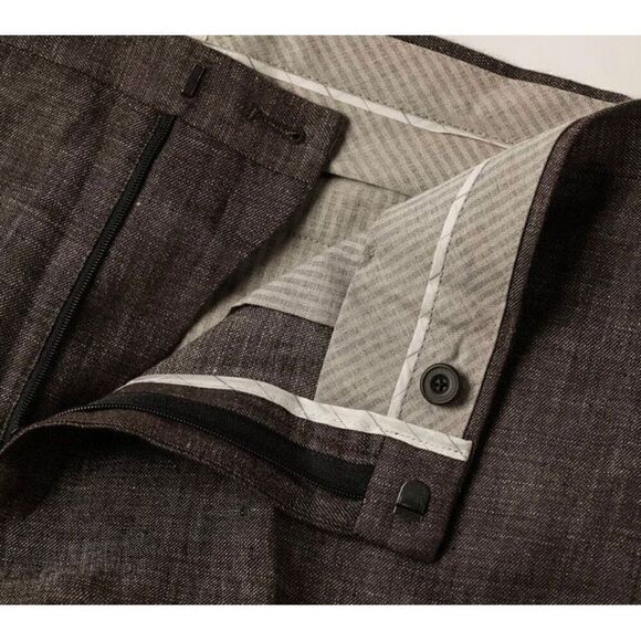 Taylor Stitch The Sheffield Trouser Mens 29 In Coco Brown Linen Unfinished NEW - Picture 6 of 16